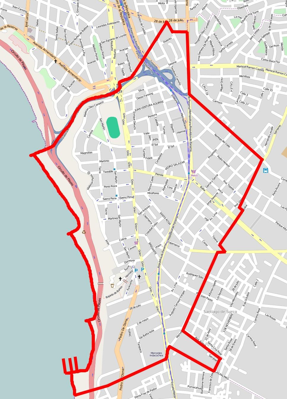 ನಕ್ಷೆ barranco ಲಿಮಾ